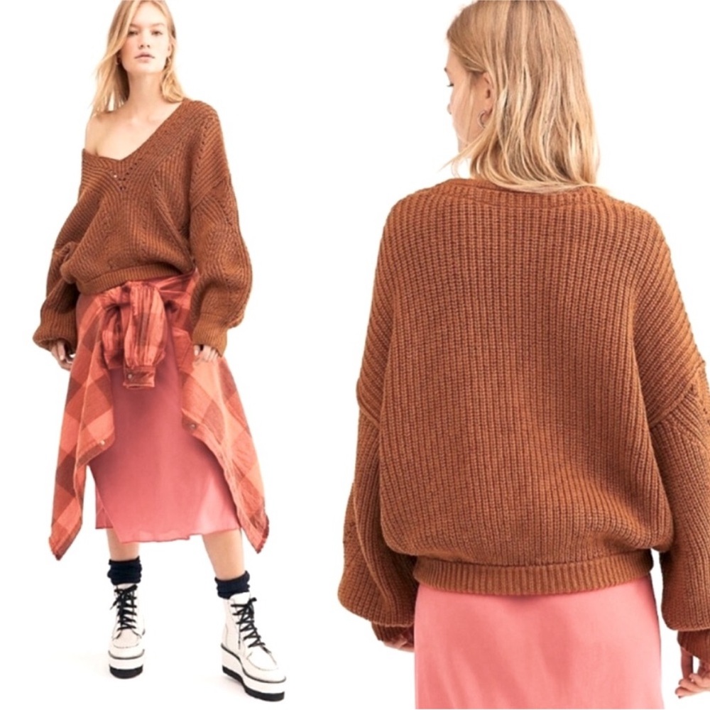 Free People All Day Long V Sweater